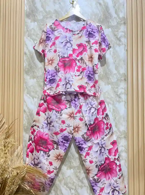 Daster Anak Floral Ungu