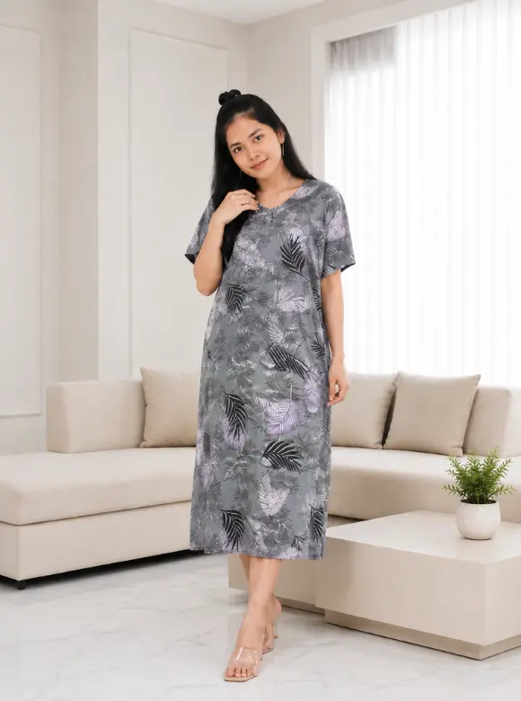 Daster Wanita Kapas Abu-Abu