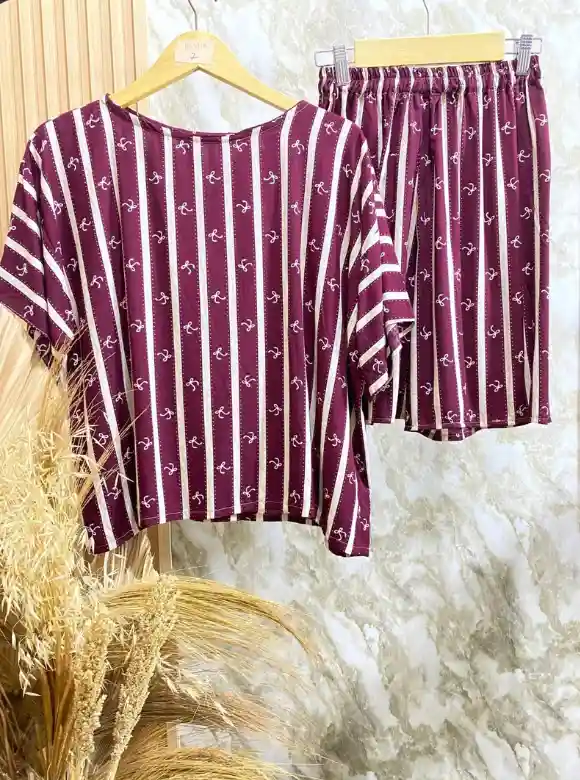 Daster Anak Maroon Garis